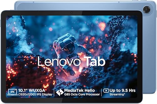 Lenovo Tab| 10.1 Inch Display| Wi-Fi Only| 4 GB RAM + 64 GB ROM (Expandable up to 1 TB)| Metal Body| Dual Speakers with Dolby Atmos| Android 14| Color: Polar Blue — 35% Off on Amazon