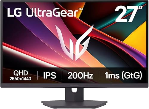 LG 27G610A 68.4 cm (27 Inch) Ultragear QHD (2560x1440) IPS Gaming Monitor, 1ms (GtG), 200Hz, sRGB 99%(Typ.), Anti-Glare, HDR10, AMD FreeSync™, DP, HDMI X 2, Tilt/Swivel/Height/Pivot Adjustable(Black) — 49% Off on Amazon