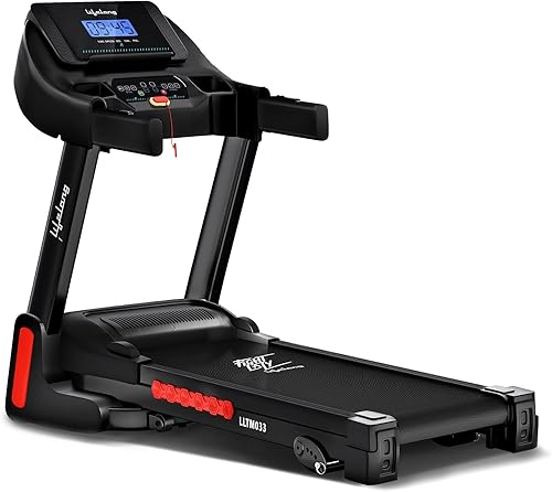 Lifelong FitPro Motorized Treadmill for Home (4HP Peak) | 3-Level Manual Incline | Rubberies Shock Absorption | Foldable Hydraulic | 12 Preset Workouts | 14km/hr | 100Kg | Bluetooth (LLTM033) — 74% Off on Amazon
