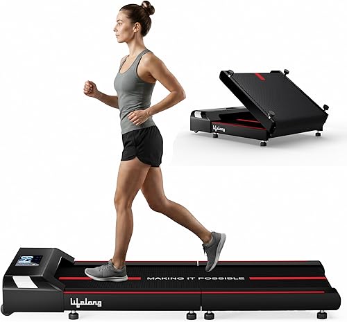 Lifelong Motorized 4.5 HP Foldable Walking Pad for Home | Treadmill for Home | 8 km/hr Speed | LED Display & Remote Control | Slim Under-Desk Walk Machine | 110 kg Capacity — 80% Off on Amazon