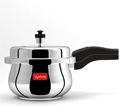 Lifelong Stainless Steel Curve Pressure Cooker 2Liters | Induction & Gas Stove Compatible with Outer Lid, ISI Certified & Lock System | Safe & Durable Kitchen Essential with 5 Years Warranty (Silver) — 66% Off on Amazon