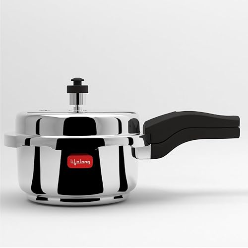 Lifelong Stainless Steel Pressure Cooker 2Liters | Induction & Gas Stove Compatible with Outer Lid, ISI Certified & Lock System |Safe & Durable Kitchen Essential with 5 Years Warranty (Silver) — 66% Off on Amazon