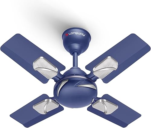 LONGWAY Creta P1 600 mm/24 inch Ultra High Speed 4 Blade Anti-Dust Decorative Star Rated Ceiling Fan 2 Years Warranty (Silver Blue, Pack of 1) — 54% Off on Amazon