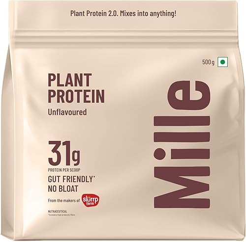 Mille Plant Protein | 31g Protein | Unflavoured | Made with Fermented Yeast Protein Powder | No Bloat, Vegan, Heat-Stable | Has All 9 Essential Amino Acids | Mixes into Any Dish | 500g — 21% Off on Amazon