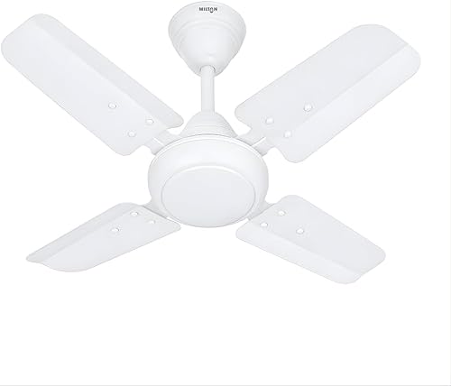 MILTON Brezza 600 mm Ceiling Fans for home | Energy Efficient Motor | High Air Delivery 600mm ceiling fan | 24 inch High Speed fan ceiling | 1 Year Warranty | Glossy White — 55% Off on Amazon