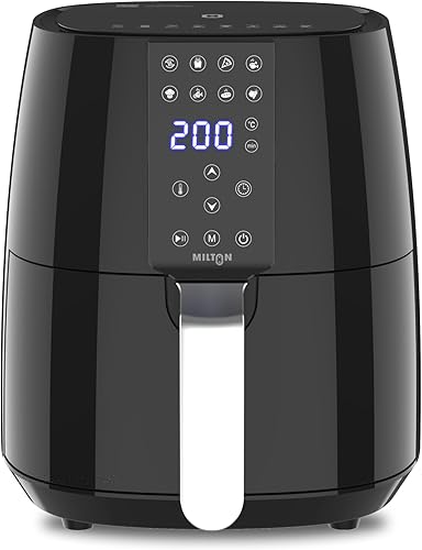 Milton Rapid Digital Air Fryer 4.2L | 1450W | 360° High Speed Air Circulation | Up to 90% Less Oil Usage | 8 Preset Menus | Touch Control Panel & Digital Display | Auto Shut-Off | 1 Year Warranty — 43% Off on Amazon