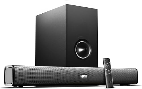 Mivi Nex 150 Soundbar with Subwoofer | 150W Home Theater Speaker | 2.1 Channel Sound Bar for Smart TV | Bluetooth v5.3 | HDMI, ARC, Coaxial & USB Speaker Home Theatre | Made in India (Black) — 81% Off on Amazon
