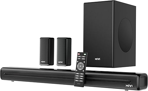 Mivi Nex 650 Soundbar [New Launch], 650 Watts, 5.1 Channel System with Sound bar, Satellite Speakers and Subwoofer, Nex Surround Feel Technology, Multiple Input Modes, Made in India — 81% Off on Amazon