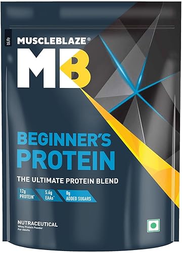 MuscleBlaze Beginner’s Whey Protein Powder (Chocolate, 500g) | 12g Protein Per Scoop — 23% Off on Amazon