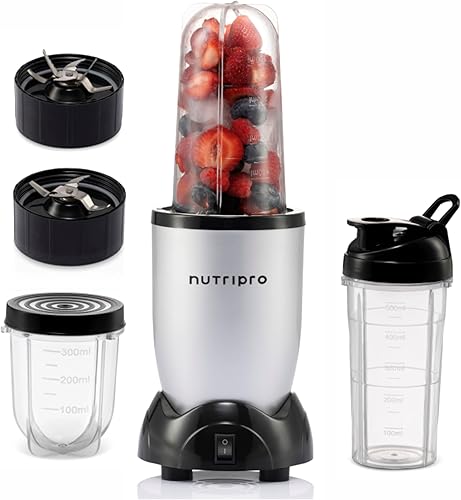 NutriPro Juicer Mixer Grinder - Smoothie Maker - 500 Watts (3 Jars & 2 Blades, Silver) - 2 Year Warranty — 64% Off on Amazon
