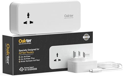 Oakter Mini UPS for AirFiber and AirFiber Plus WiFi Routers | 6x2000 mAh Battery | Power Backup Upto 4 Hours | 12 Months Warranty for UPS | Current Surge & Deep Discharge Protection AirFiber V3.0 — 42% Off on Amazon