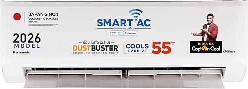 Panasonic 1.0 Ton 3 Star Premium WiFi Inverter Smart Split AC (DustBuster Tech, Matter Enabled, AI, Higher Airflow, Copper Cond., 8in1 Convertible, 2-Way,PM0.1 Filter,CS/CU-SU12BKY3W,New Star rated,White) — 28% Off on Amazon