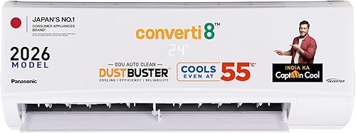 Panasonic 1.5 Ton 3 Star, New Star rated, Inverter Split AC (DusterBuster Tech, Smart Auto Cool, Higher Airflow, 55°C Oper., Copper Cond., 8in1 Convertible, 2-Way,Powerful Mode,PM0.1 Filter,CS/CU-SU18BKY3T,White) — 33% Off on Amazon