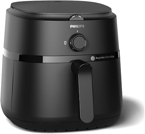 PHILIPS Air Fryer NA130/00, uses up to 90% less fat, 1700W, 6.2 Liter, with Rapid Air Technology (Black), Extra Large — 26% Off on Amazon
