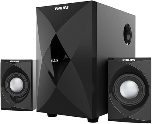 Philips Audio 2.1 CH 60W Multimedia Speaker System with Bluetooth 5.3, USB,AUX,FM Radio,LED Display, Remote Controlled, 10.16cm Subwoofer, Wide Compatibility-MP3 Player,TV, PC (MMS2634/94-Deep Black) — 48% Off on Amazon