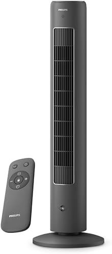 PHILIPS CX 5535/11 High Performance Bladeless Technology Tower Fan with Touchscreen Panel and Remote Control, Quiet Operation, Low Power Consumption and Lightweight Portable Body., Black, 400 mm — 28% Off on Amazon