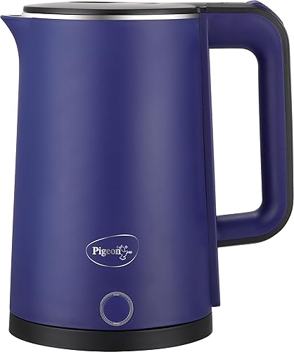 Pigeon By Stovekraft Evoke Electric Kettle With Stainless Steel Body, 1.8 Litre, Used For Boiling Water, Making Tea And Coffee, Instant Noodles, Soup Etc. (Blue), 1300 Watts — 47% Off on Amazon