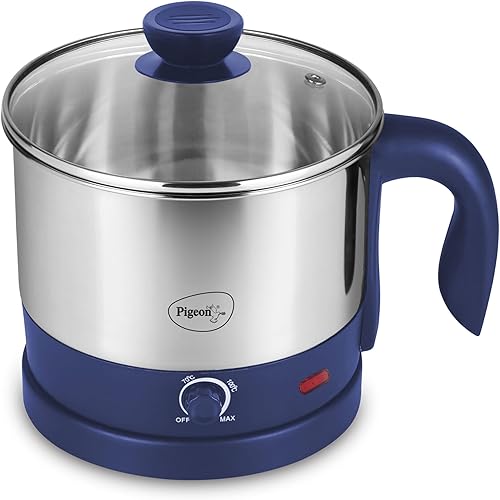 Pigeon Kessel Multipurpose Kettle 1.5 litres with Stainless Steel Body, used for boiling Water and milk, Tea, Coffee, Oats, Noodles, Soup etc 600 Watt (Blue) — 53% Off on Amazon