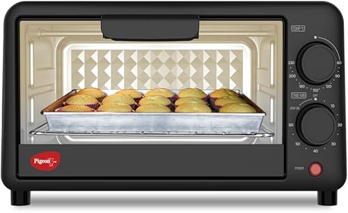 Pigeon Oven Toaster Grill (12381) 9 Liters OTG Without Rotisserie for Oven Toaster and Grill for Grilling and Baking Cakes (Grey) — 58% Off on Amazon