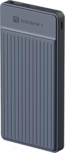 Portronics Luxcell B12 10,000mAh 12W Power Bank, Ultra Slim Power Bank with USB-A Output Port & Dual Input Ports (Micro & Type C) | BIS Certified |Type C Cable Included|Made in India(Dark Blue) — 63% Off on Amazon