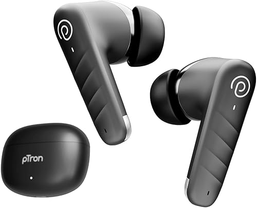 pTron Bassbuds Spark in-Ear TWS Earbuds with Stereo Sound, 40Hrs Playtime, Stereo Calls, Bluetooth V5.3 Headphones with Quick Pairing, Touch Control, Voice Assistant, Type C Charging & IPX5 (Black) — 70% Off on Amazon