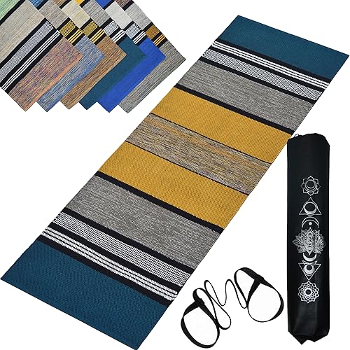 Pure Cotton Yoga Mats for Women and Men, 2X6 feet, 5mm thick, Light Weight, Machine Washable, Home Exercise & Pilates Weight-1.6kg MULTICOLOR — 67% Off on Amazon