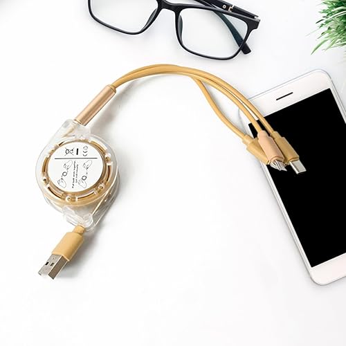 Retractable Charger Charging Cable, Micro USB Cable, 3 in 1, Multi Charging Cable, Compatible with Phone/Type C/Micro Android USB and Other Mobile Devices (1 Pc) — 50% Off on Amazon