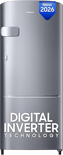 Samsung 183 L, 3 Star, Digital Inverter, Direct-Cool Single Door Refrigerator (RR20H1Y23S8/HL, Silver, Elegant Inox, Single Touch Defrost, 2026 Model) — 21% Off on Amazon