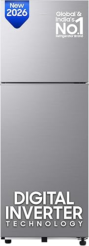 Samsung 236 L, 2 Star, Digital Inverter, Frost Free Double Door Refrigerator (RT40H28W2QHL, Gray Silver, 2026 Model) — 22% Off on Amazon