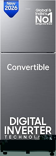 Samsung 236 L, 3 Star, Convertible, Digital Inverter Frost Free Double Door Refrigerator (RT40H28U3THL, Silver, Matt Doi Metal, 2026 Model) — 24% Off on Amazon