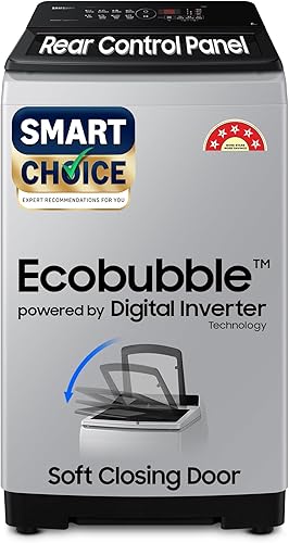 Samsung Smart Choice 8 kg, 5 star, Eco Bubble Tech, Digital Inverter Motor, Soft Closing Door, Fully-Automatic Top Load Washing Machine (WA80BG4441BGTL, Light Gray) — 28% Off on Amazon