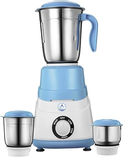Sky Blue 550 W Mixer Grinder with 3 Multipurpose Jars for Grinding, Blending & Mixing | High-Performance Motor | Super Efficient & Power Saving | 1Y Warranty(Neo | 3 Jars |White, Sky Blue) — 63% Off on Amazon