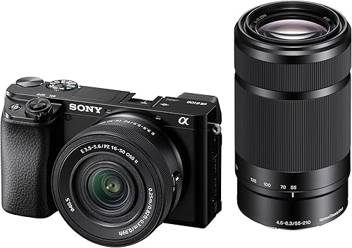Sony New Alpha ILCE-6100X (Previously ILCE-6100Y) with Upgraded SELP1650 (Ver 2) Power Zoom Lens + SEL55210 Lens | 24.2 MP | APS-C Sensor | Fast Auto Focus | Tiltable LCD – Black — 18% Off on Amazon