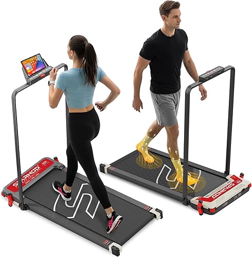 Sparnod Fitness STH-3007 3-in-1 Double-Sided Walking Pad Treadmill for Home Use with Acupressure Massage Pad, 5-Speed Modes, LED Display, Incline, 2.5HP Motor, Supports Up to 120kg — 70% Off on Amazon