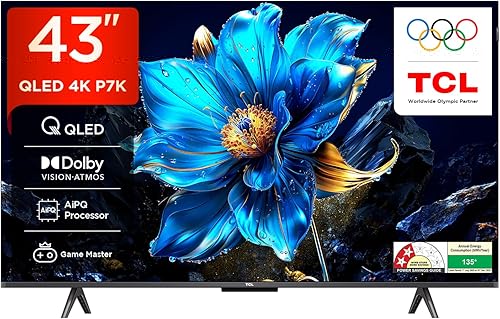 TCL 108 cm (43 inches) 4K Ultra HD Smart QLED Google TV 43P7K (Black) — 49% Off on Amazon