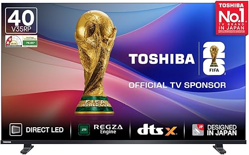 Toshiba 100 cm (40 Inches) HD Ready Smart LED TV | Dolby Audio & DTS Virtual:X | Game Mode | REGZA Engine | VIDAA OS | 40V35RP (Black) — 45% Off on Amazon