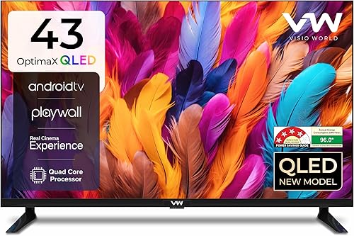 VW 109 cm (43 inches) OptimaX Series Full HD Smart QLED Android TV VW43AQ1 — 46% Off on Amazon
