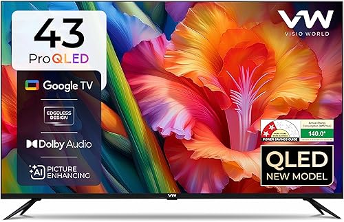 VW 109 cm (43 inches) Pro Series 4K Ultra HD Smart QLED Google TV VW43GQ1 — 65% Off on Amazon