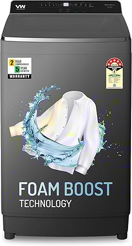 VW V9 UltraSpin 9 Kg 5 Star Fully-Automatic Top Loading Washing Machine (Grey) — 70% Off on Amazon