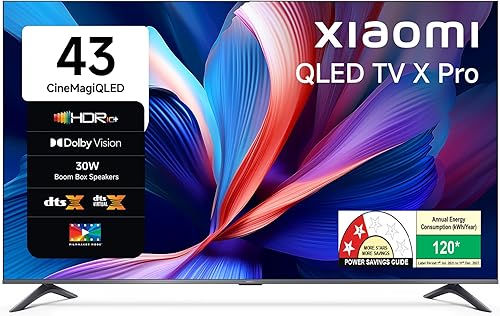 Xiaomi 108 cm (43 Inches) X Pro Series QLED 4K Ultra HD Smart Google TV L43MB-APIN — 42% Off on Amazon