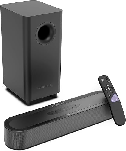 Zebronics 2026 Launch 140W Soundbar with 13.3cm subwoofer, Dual Drivers, Dolby Audio, Bluetooth v5.4, ARC, USB, Optical in, AUX, LED Display, Volume & Media Control, Matte Finish (Juke Bar 9010C) — 68% Off on Amazon