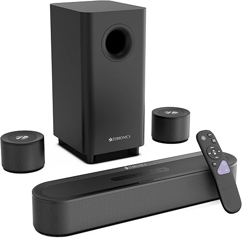 Zebronics 550W Soundbar with Dolby Atmos, DTS X, 5.1 CH, 13.33cm Wireless Subwoofer & Rear Satellites, LED Display, BT v5.3, HDMI eARC, Wall Mountable, Matte Finish, Remote Control (Juke Bar 9710C) — 62% Off on Amazon